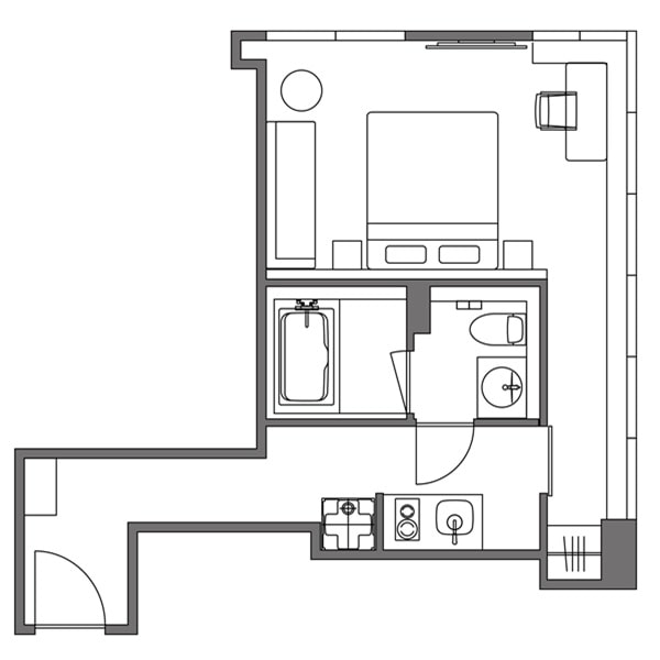 レジデンシャルコーナーダブル 間取り図